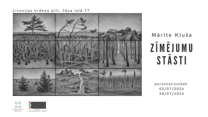 Mārītes Klušas izstāde "Zīmējumu stāsti"