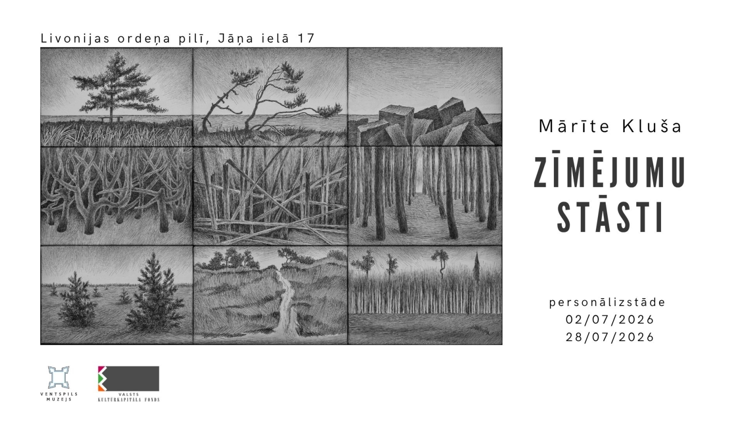 Mārītes Klušas izstāde "Zīmējumu stāsti"