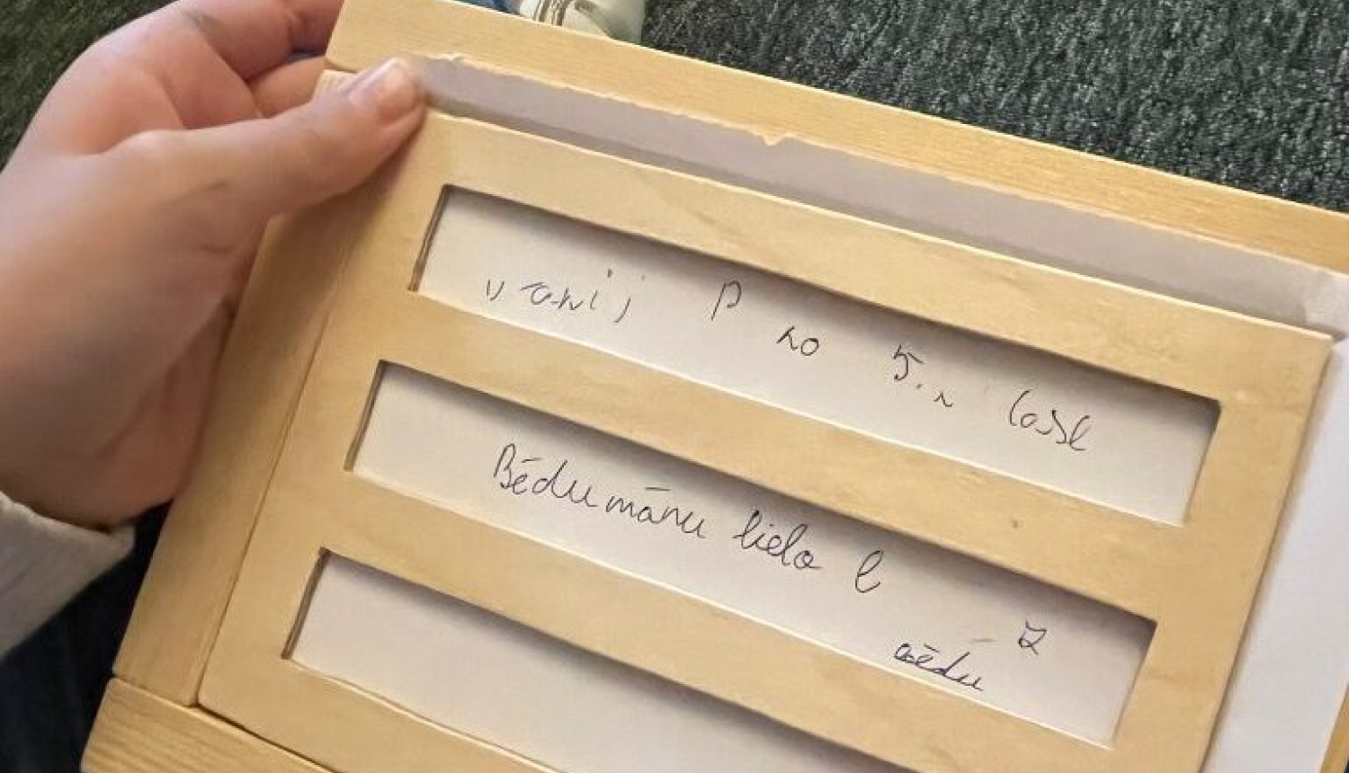 koka dēlītis ar sataustāmām līnijām